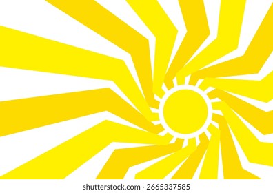 Ilustração do fundo amarelo da luz solar. Design abstrato luz solar. design de desenho animado luz solar em estilo plano.