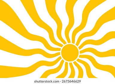 Ilustração do fundo amarelo da luz solar. Design abstrato luz solar. design de desenho animado luz solar em estilo plano.