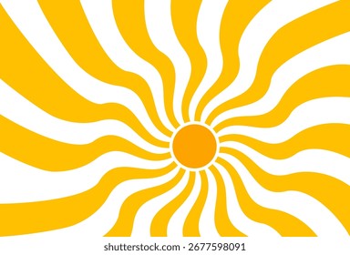 Ilustración del fondo amarillo de la luz del sol. Diseño abstracto de la luz del sol. diseño de dibujos animados de la luz del sol en estilo plano.
