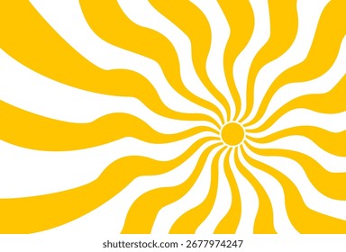 Ilustración del fondo amarillo de la luz del sol. Diseño abstracto de la luz del sol. diseño de dibujos animados de la luz del sol en estilo plano.