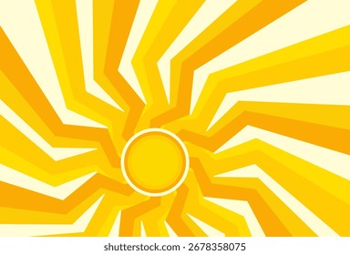 Illustration of yellow sunlight background. Sunlight abstract design. sun light cartoon design in flat style.