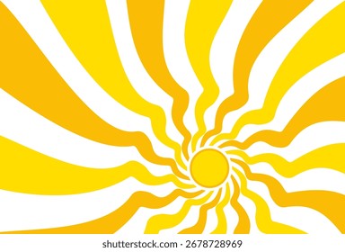 Ilustración del fondo amarillo de la luz del sol. Diseño abstracto de la luz del sol. diseño de dibujos animados de la luz del sol en estilo plano.