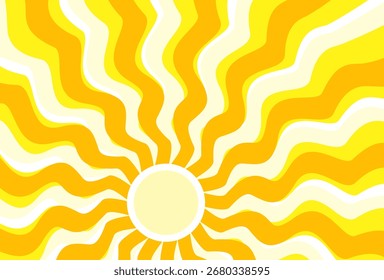 Ilustración del fondo amarillo de la luz del sol. Diseño abstracto de la luz del sol. diseño de dibujos animados de la luz del sol en estilo plano.