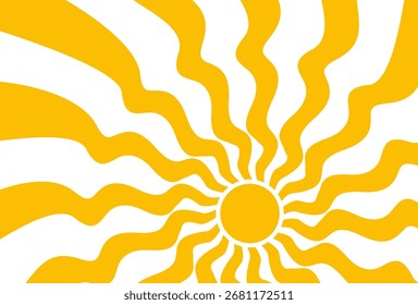 Illustration of yellow sunlight background. Sunlight abstract design. sun light cartoon design in flat style.