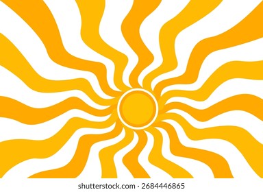 Ilustración del fondo amarillo de la luz del sol. Diseño abstracto de la luz del sol. diseño de dibujos animados de la luz del sol en estilo plano.