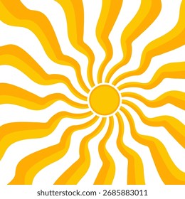 Ilustración del fondo amarillo de la luz del sol. Diseño abstracto de la luz del sol. diseño de dibujos animados de la luz del sol en estilo plano.