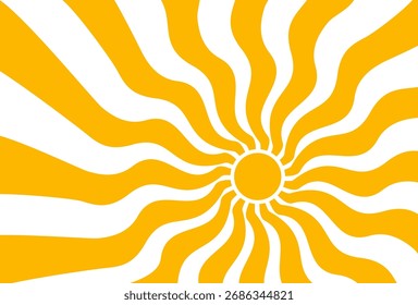 Illustration von gelbem Sonnenlichthintergrund. Sonnenlicht abstraktes Design. Sonnenlicht Cartoon-Design im flachen Stil.