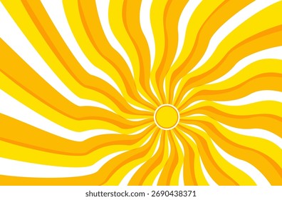 Ilustración del fondo amarillo de la luz del sol. Diseño abstracto de la luz del sol. diseño de dibujos animados de la luz del sol en estilo plano.