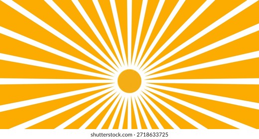 Ilustración del fondo amarillo de la luz del sol. Diseño abstracto de la luz del sol. diseño de dibujos animados de la luz del sol en estilo plano.
