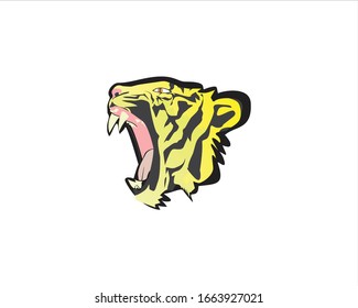 illustration of a yellow tiger head for the esport logo