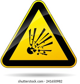 illustration of yellow triangle sign for explosive
