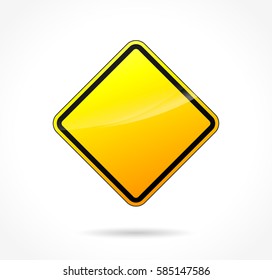 Illustration of yellow warning blank sign