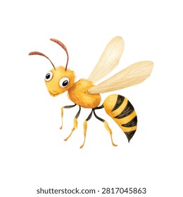 Illustration of a yellow wasp insect
