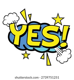 The Illustration of Yes Speech Comic Pop Art