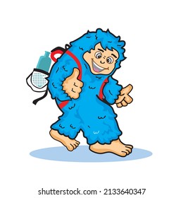 Illustration Yeti mascot with cute character style