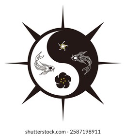 illustration of yin and yang logo symbol