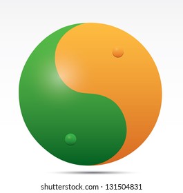 Illustration of yin yang symbol. Vector