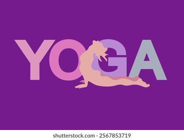 Illustration for yoga activity with the silhouette of a woman 