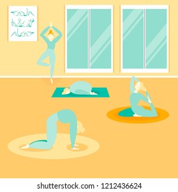 illustration of a yoga class