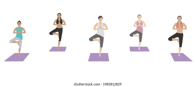 La ilustración de la clase de yoga.