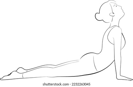 Illustration of yoga cobra pose