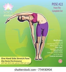 Illustration of Yoga Exercises with full text description, names and symbols of the involved chakras. Female figure showing the position of the body, posture or asana in sitting position.