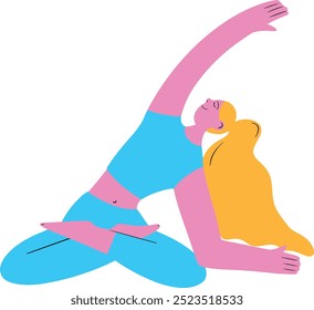  illustration of a yoga. Healthy lifestyle.
