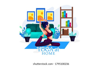 Illustration of Yoga At Home