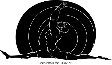 Illustration of yoga man posing	