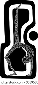 Illustration of yoga man posing