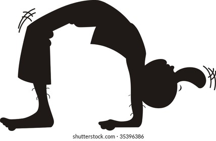 Illustration of yoga man posing	