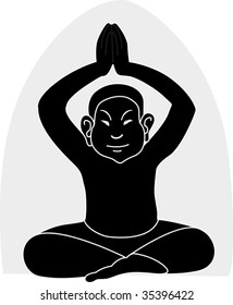 Illustration of yoga man posing	