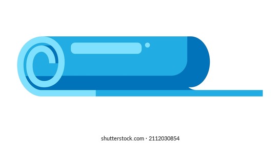 Illustration of yoga mat fitness equipment. Sport and bodybuilding item.