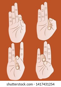 illustration of yoga mudras in vector file
