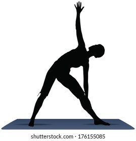 Illustration of Yoga pose on a yoga mat