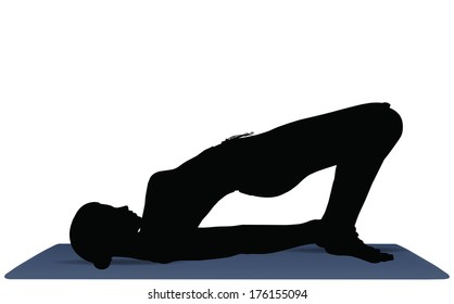 Illustration of Yoga pose on a yoga mat