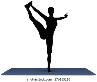 Illustration of Yoga pose on a yoga mat
