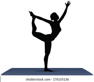 Illustration of Yoga pose on a yoga mat