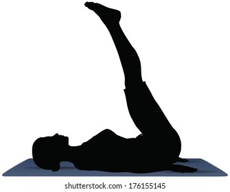 Illustration of Yoga pose on a yoga mat