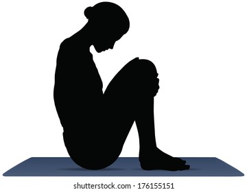 Illustration of Yoga pose on a yoga mat