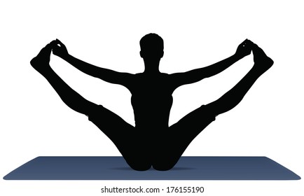 Illustration of Yoga pose on a yoga mat