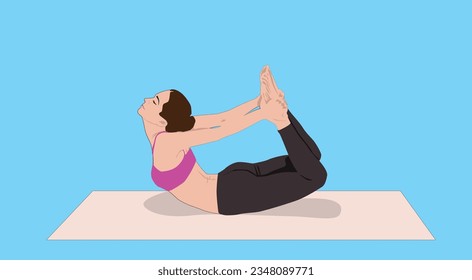 Illustration of yoga pose of woman with high resolution, Eps_10 illustration.