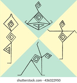 Illustration of yoga poses