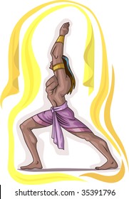 Illustration of yoga position 	