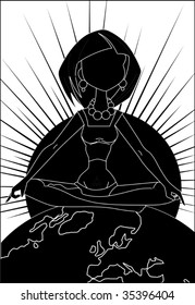 Illustration of yoga position	
