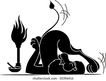 Illustration of yoga position	