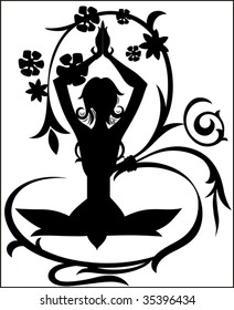 Illustration of yoga position	