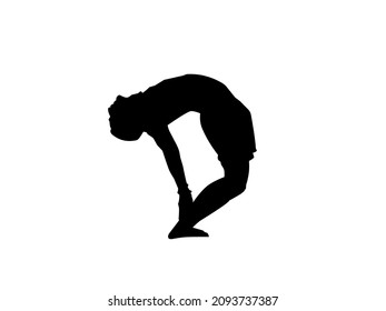 Illustration of yoga shadow style. The theme of exercise symbolizes energy.