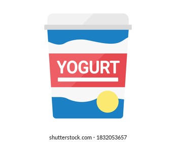 Illustration of yogurt in a cup.