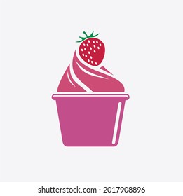 ilustración de un yogur, icono de yogur, arte vectorial.